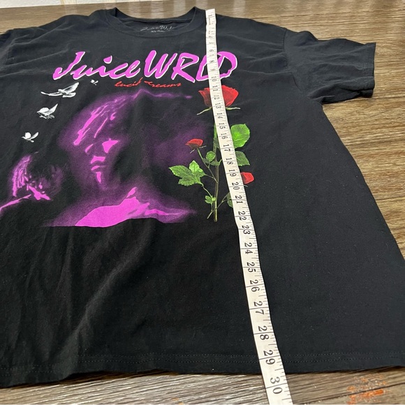 JUICE WRLD Black Lucid Dreams Rose T-Shirt Hip Hop Rap R&B Music Tee - Picture 5 of 8